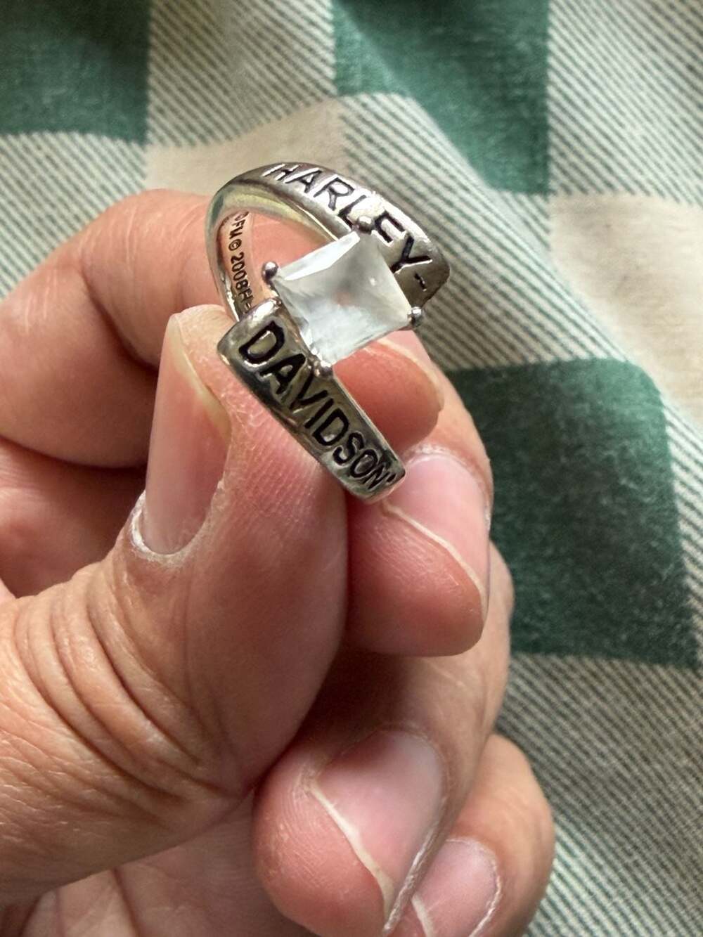 Harley-Davidson 2008 Sterling Silver 925 Cubic Zirconia Bypass Ring